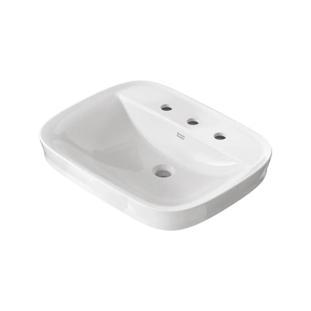 22-7/8 in. Drop-in Rectangular Vitreous China Bathroom Sink in White 