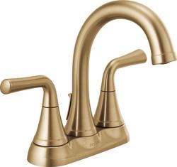 Two Handle Centerset Bathroom Sink Faucet in Champagne Bronze