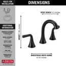 DELTA KAYRA TWO HANDLE WIDESPREAD PULL-DOWN BATHROOM FAUCET 