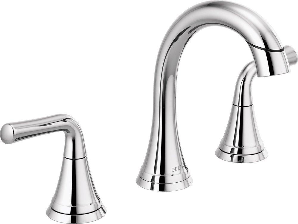 DELTA KAYRA TWO HANDLE WIDESPREAD PULL-DOWN BATHROOM FAUCET 