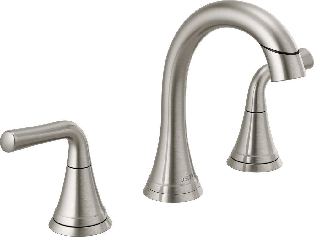 DELTA KAYRA TWO HANDLE WIDESPREAD PULL-DOWN BATHROOM FAUCET 
