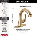 Single Handle Monoblock Bathroom Sink Faucet in Champagne Bronze 