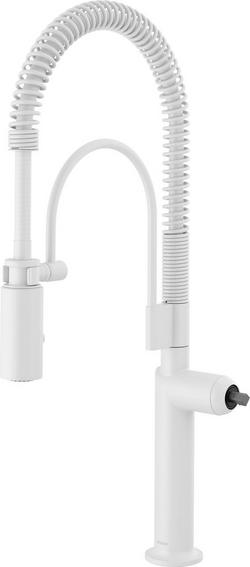 Single Handle Pull Down Kitchen Faucet in Matte White (Handle Sold Separately)