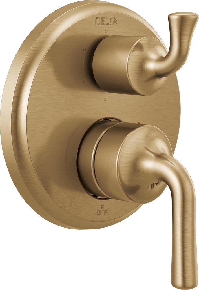 Delta Faucet Champagne Bronze Two Handle Pressure Balancing Valve Trim with Integrated Diverter 