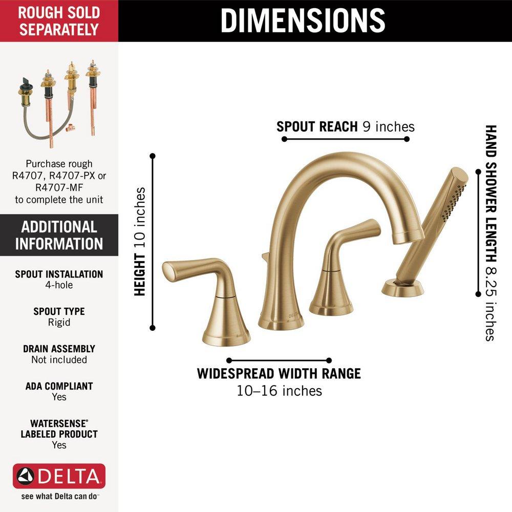 DELTA KAYRA ROMAN TUB TRIM WITH HAND SHOWER 