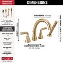 DELTA KAYRA ROMAN TUB TRIM WITH HAND SHOWER 