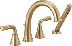 Two Handle Roman Tub Faucet with Hand Shower in Champagne Bronze (Trim Only)