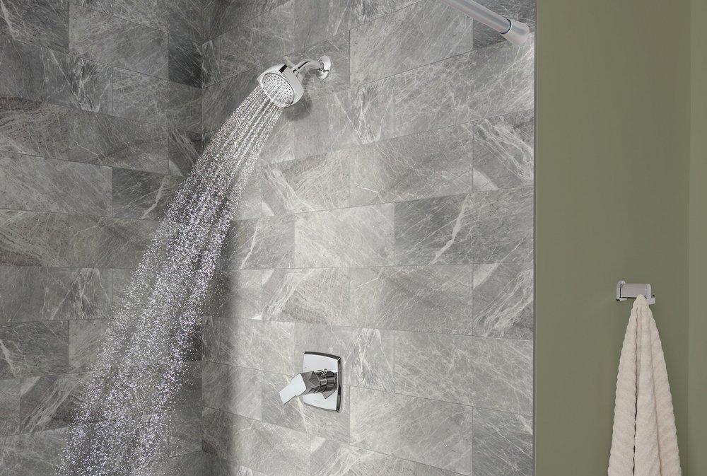 Single Handle Multi Function Shower Faucet in Chrome (Trim Only) 