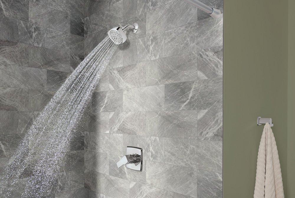 Single Handle Multi Function Shower Faucet in Chrome (Trim Only) 