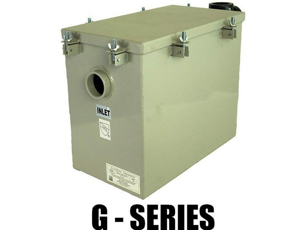 FABRICATED STEEL GREASE SEPARATOR WITH 5 GPM AND 9 LBS GREASY SLUDGE CAPACITY  1.5" TAPPED INLET AND OUTLET CONNECTION 