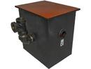 STEEL GREASE SEPARATOR WITH 12 GPM AND 27 LBS OF GREASY SLUDGE CAPACITY; 2" TAPPED INLET AND OUTLET CONNECTIONS 