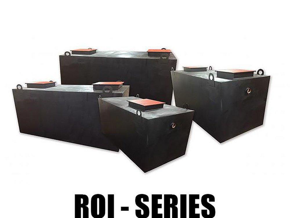 FABRICATED STEEL OIL/SEDIMENT INTERCEPTOR WITH 1250 GALLON CAPACITY. 