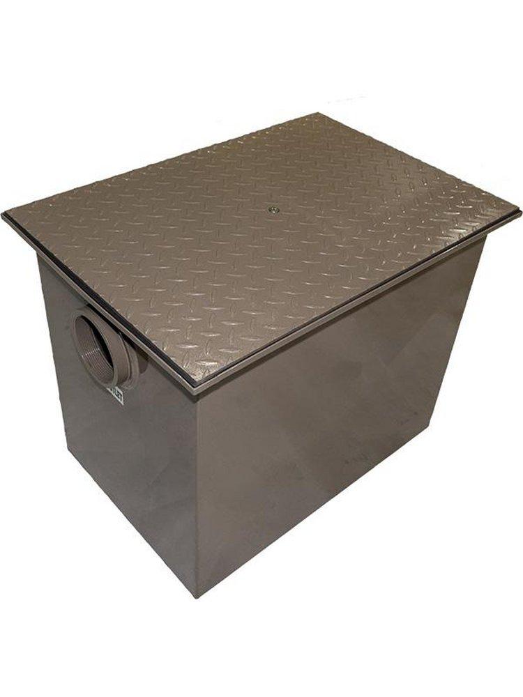 FABRICATED STEEL GREASE INTERCEPTOR WITH 20 GPM, 40 LB CAPACITY AND THREADED INLET/OUTLET 