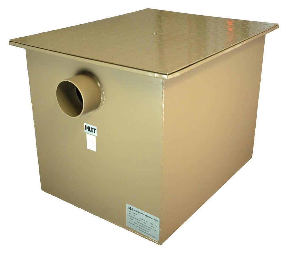 FABRICATED STEEL GREASE INTERCEPTOR WITH 75 GPM AND 150 LB CAPACITY 