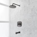Pressure Balanced Tub and Shower Trim Package in Gunmetal with Rain Shower Head and Tub Spout - Valve Included 