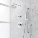 Pressure Balanced Shower System in Chrome with Rain Shower Head, Slide Bar, Hand Shower, Hose, Valve Trim and Diverter - Valve Included 