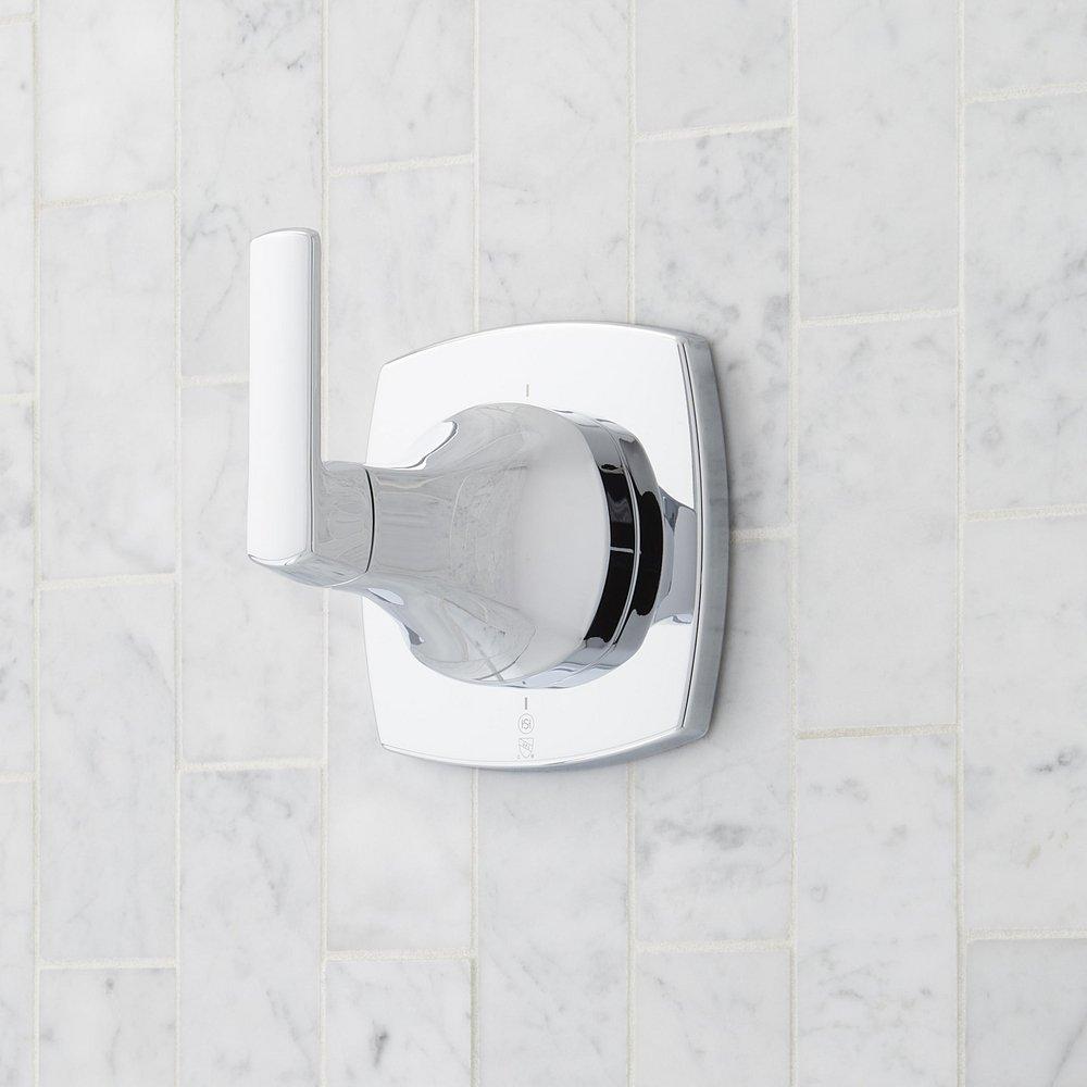 Signature Hardware Chrome Pressure Balanced Shower System with Rain Shower Head, Hand Shower, Hose, Valve Trim and Diverter - Valve Included 