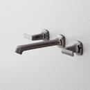 Two Handle Wall Mount Widespread Bathroom Sink Faucet in Gunmetal - Includes Valve 