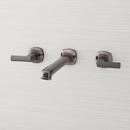 Two Handle Wall Mount Tub Filler with Rough-in Valve in Gunmetal