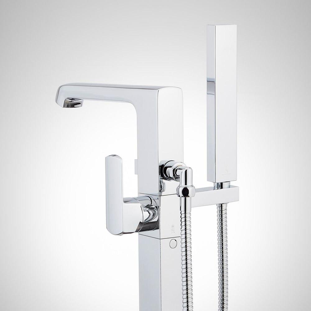 Signature Hardware Gunmetal Floor Mount Tub Filler Faucet with Hand Shower in  - Includes Valve, Less Stops 