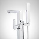 Signature Hardware Gunmetal Floor Mount Tub Filler Faucet with Hand Shower in  - Includes Valve, Less Stops 