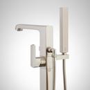 Signature Hardware Brushed Nickel Floor Mount Tub Filler Faucet with Hand Shower - Includes Valve with Stops 