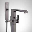 Floor Mount Tub Filler Faucet with Hand Shower in Polished Gunmetal - Includes Valve with Stops 