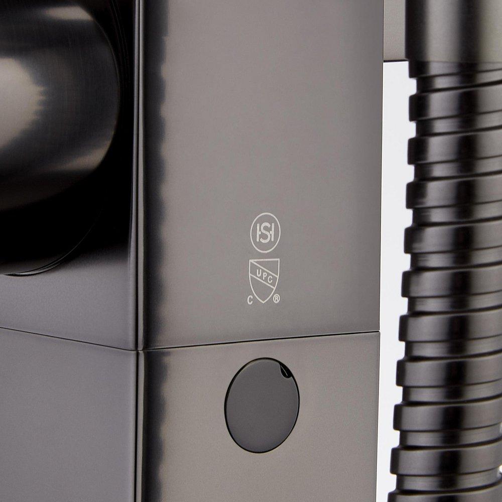 Floor Mount Tub Filler Faucet with Hand Shower in Polished Gunmetal - Includes Valve with Stops 