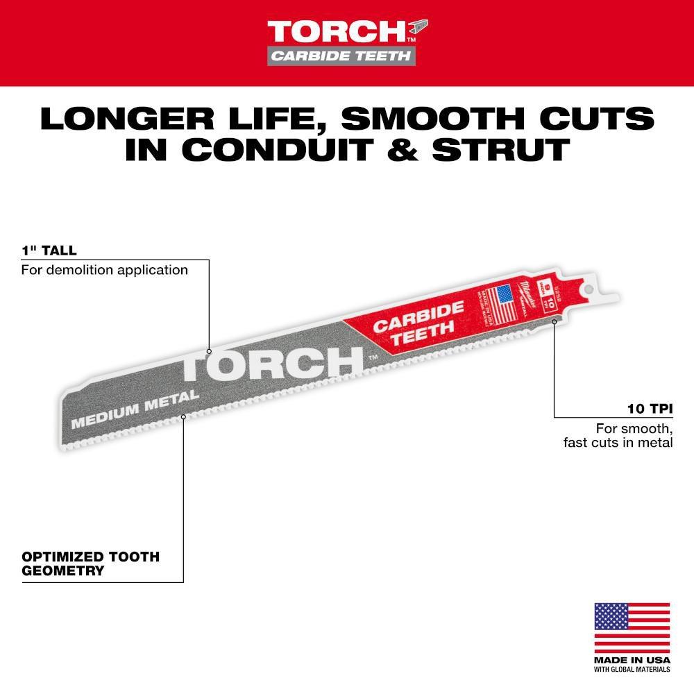 9" 10TPI THE TORCH WITH CARBIDE TEETH FOR MEDIUM METAL 1PK 