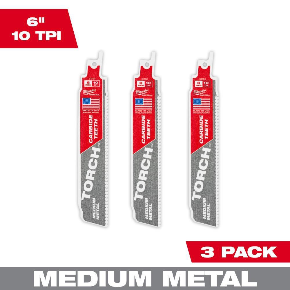 6" 10TPI THE TORCH WITH CARBIDE TEETH FOR MEDIUM METAL 3PK 