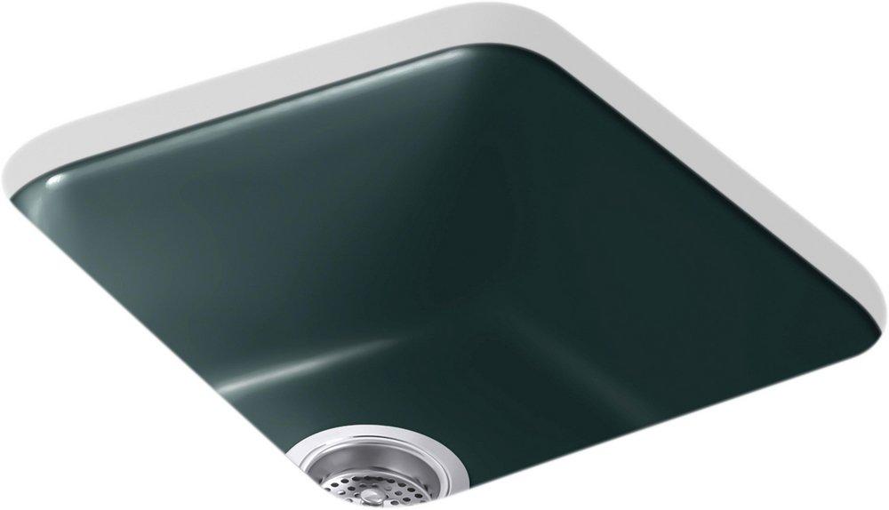 KOHLER Teal 17 in. Dual Mount Cast Iron Single Bowl Bar Sink 