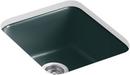 KOHLER Teal 17 in. Dual Mount Cast Iron Single Bowl Bar Sink 