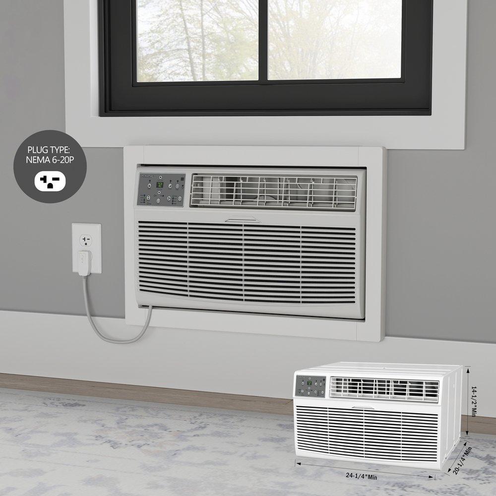 Durastar White BTU Through the Wall Room Air Conditioner with Electric Heat 