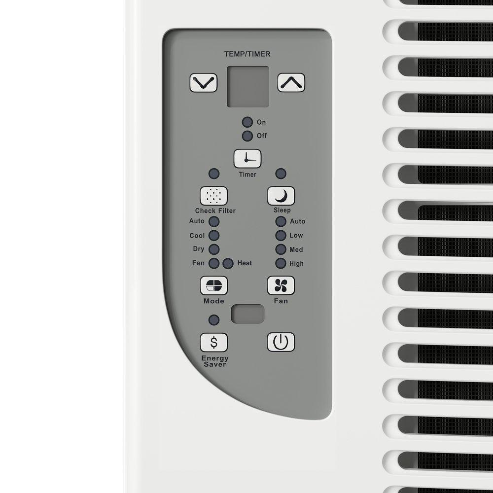 Durastar White BTU Window Room Air Conditioner with Electric Heat 