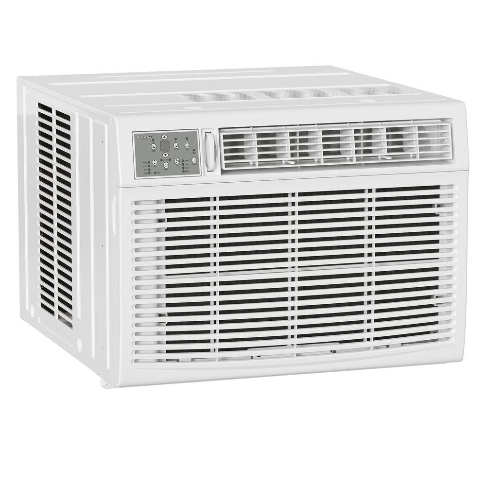 Durastar White BTU Window Room Air Conditioner with Electric Heat 