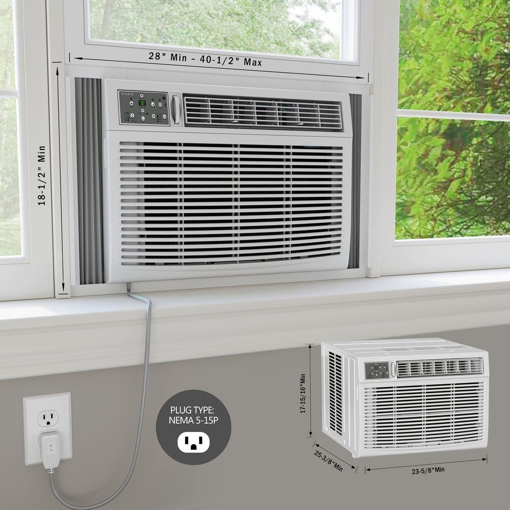 Durastar White BTU Window Room Air Conditioner with Electric Heat 