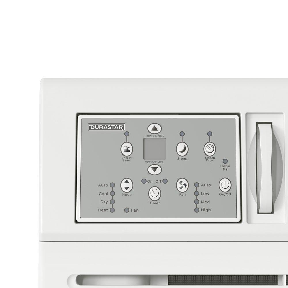 Durastar White BTU Window Room Air Conditioner with Electric Heat 