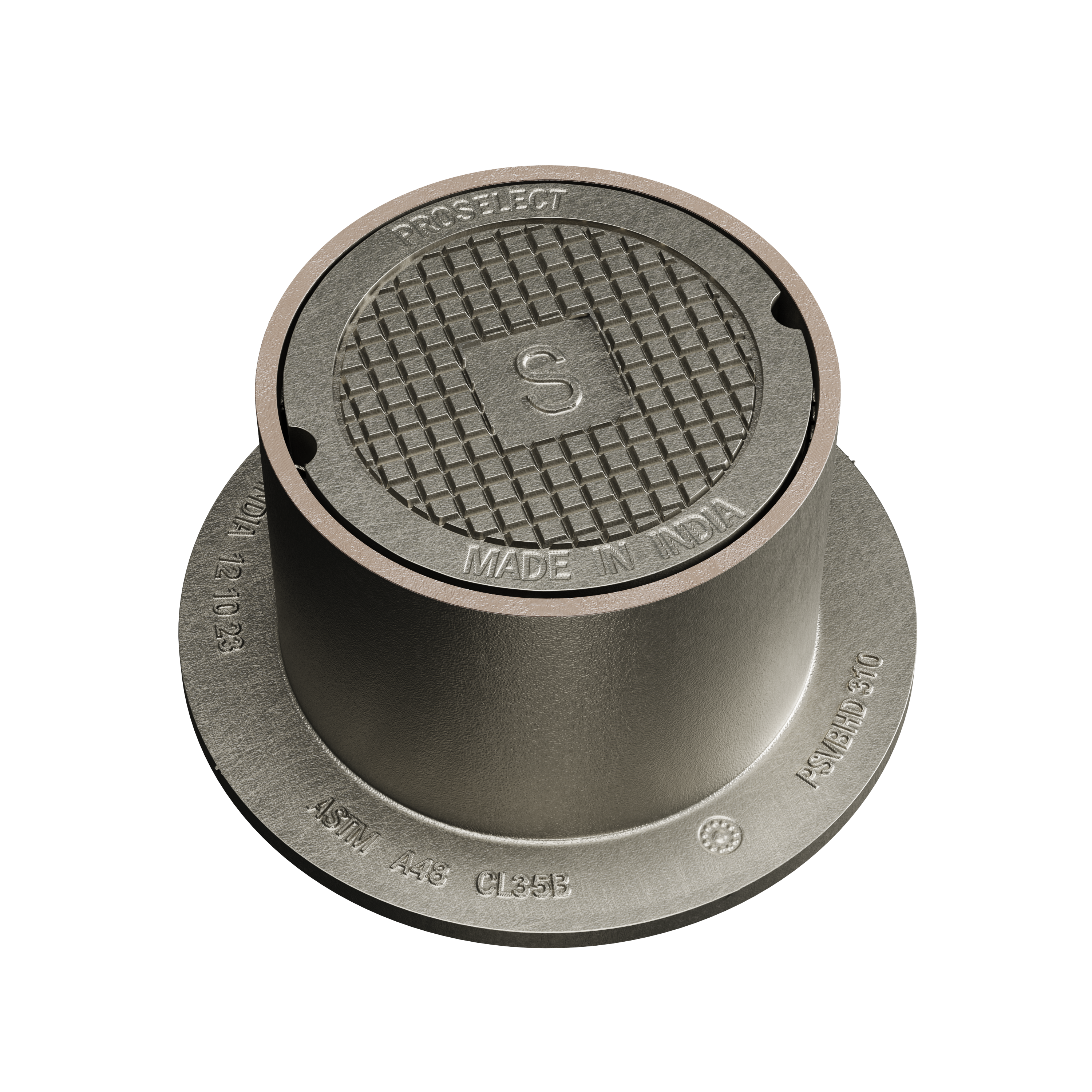 7 x 7 in. Heavy-Duty Traffic Rated Assembled Cast Iron Handhole Body With Lid 