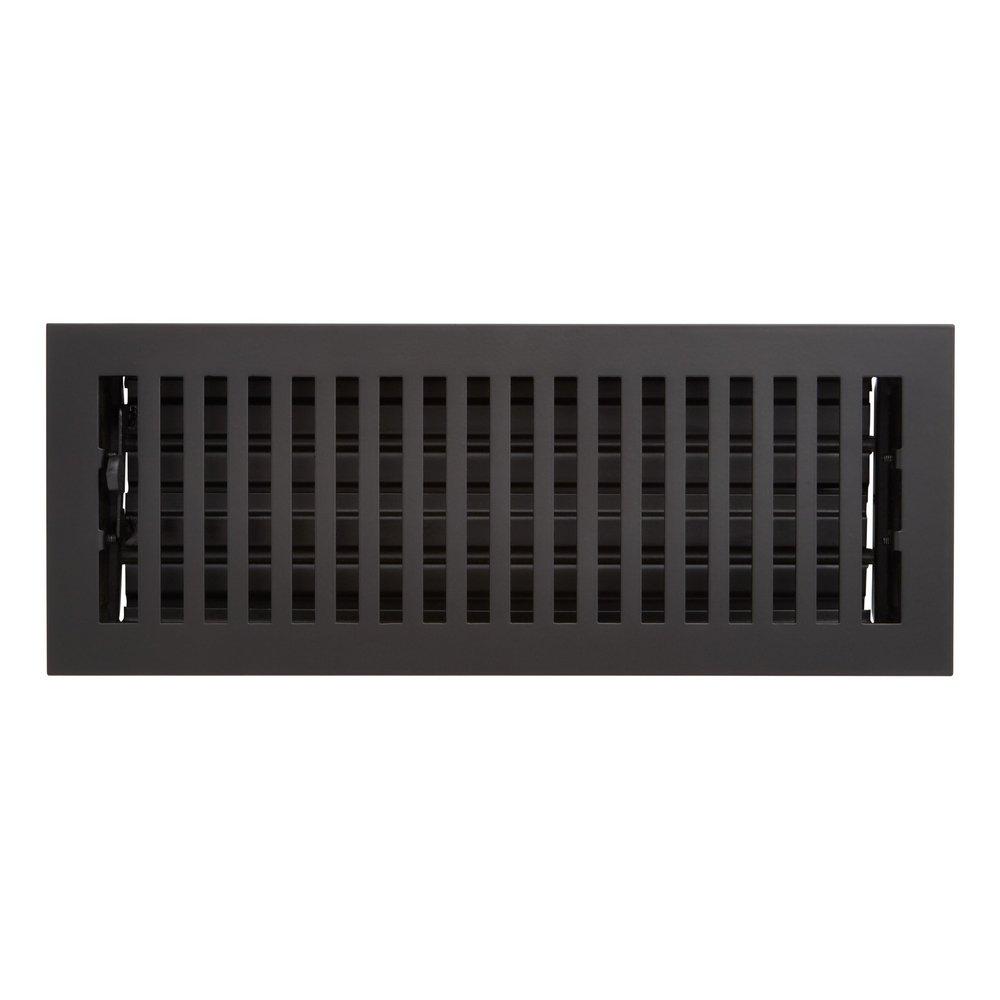 MODERN STEEL FLOOR/WALL REGISTER - MATTE BLACK - 4 X 10 - 5-1/4 X 11-5/16 OVERALL 