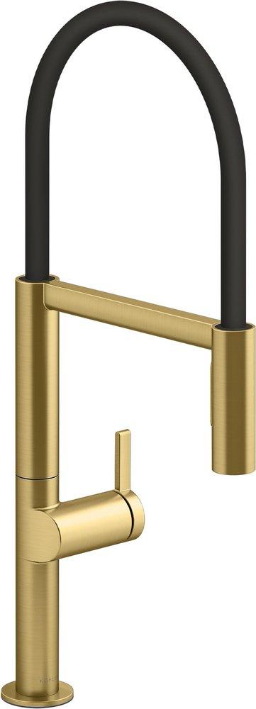 Single Handle Kitchen Faucet in Vibrant&reg; Brushed Moderne Brass 
