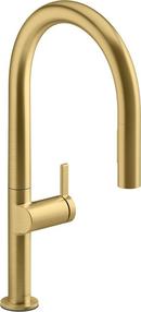 Single Handle Pull Down Kitchen Faucet in Vibrant&reg; Brushed Moderne Brass 