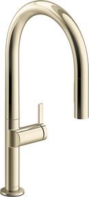 Single Handle Pull Down Kitchen Faucet in Vibrant® French Gold