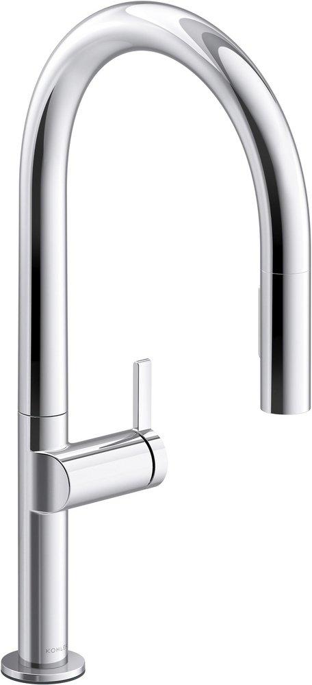 Single Handle Pull Down Kitchen Faucet in Polished Chrome 