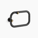 Wall Mount Pot Filler in Matte Black with Brushed Moderne Brass