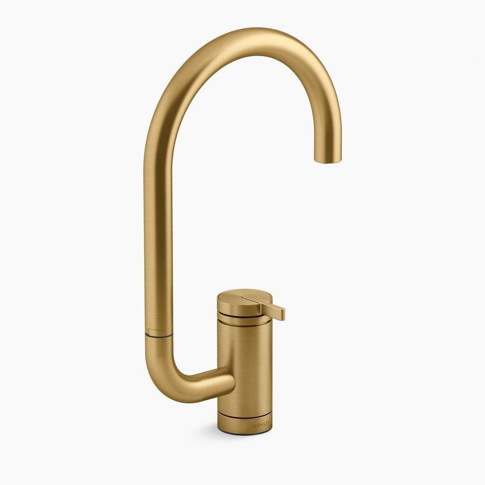 KOHLER Vibrant&reg; Brushed Moderne Brass Single Handle Bar Faucet 