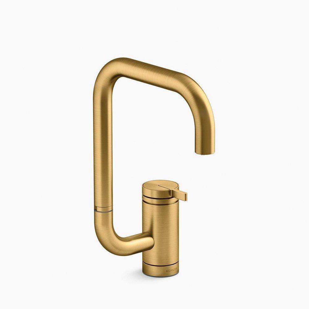 KOHLER Vibrant&reg; Brushed Moderne Brass Single Handle Bar Faucet 