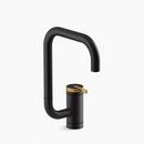Single Handle Bar Faucet in Matte Black with Moderne Brass