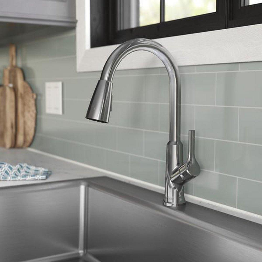 ELKAY EVERYDAY SINGLE HOLE KITCHEN FAUCET WITH PULL-DOWN SPRAY AND FORWARD ONLY LEVER HANDLE CHROME 