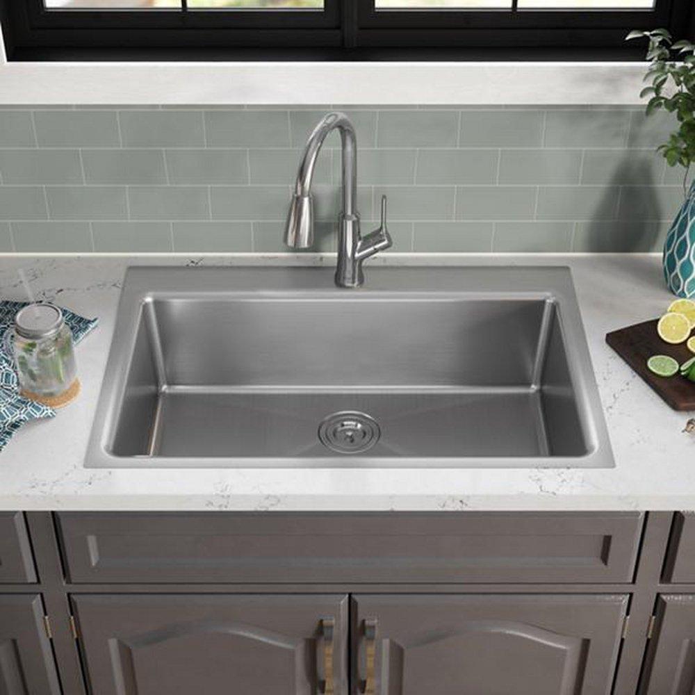 ELKAY EVERYDAY SINGLE HOLE KITCHEN FAUCET WITH PULL-DOWN SPRAY AND FORWARD ONLY LEVER HANDLE CHROME 