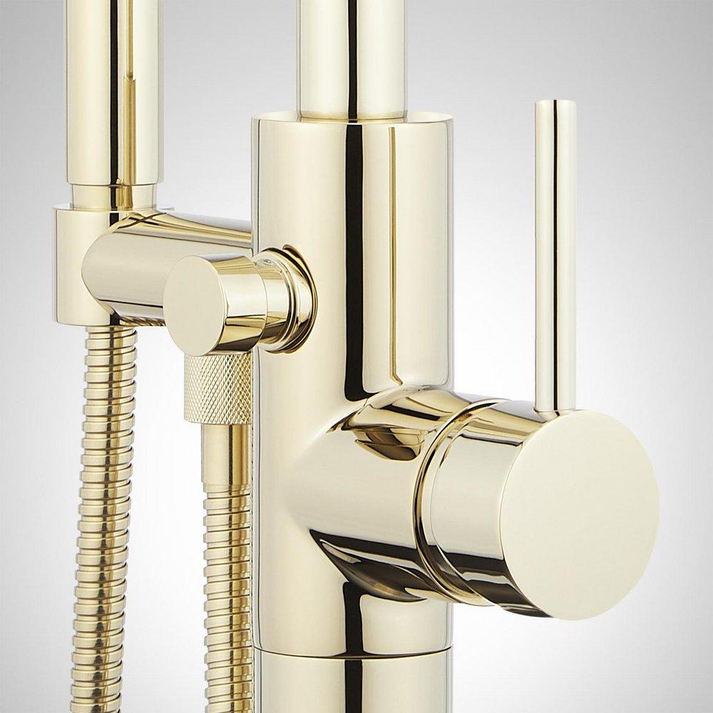 Signature Hardware Polished Brass Single Handle Lever Floor Mount Filler 